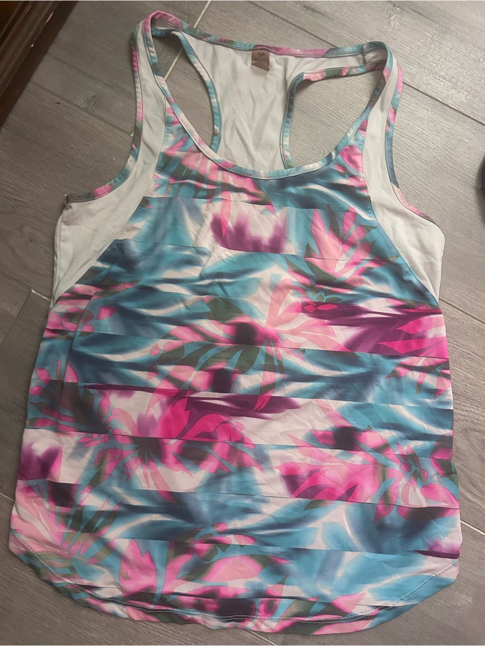 Floral Roxy Tank Top - Pink & Blue